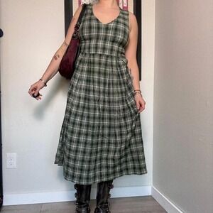 Vintage plaid maxi dress